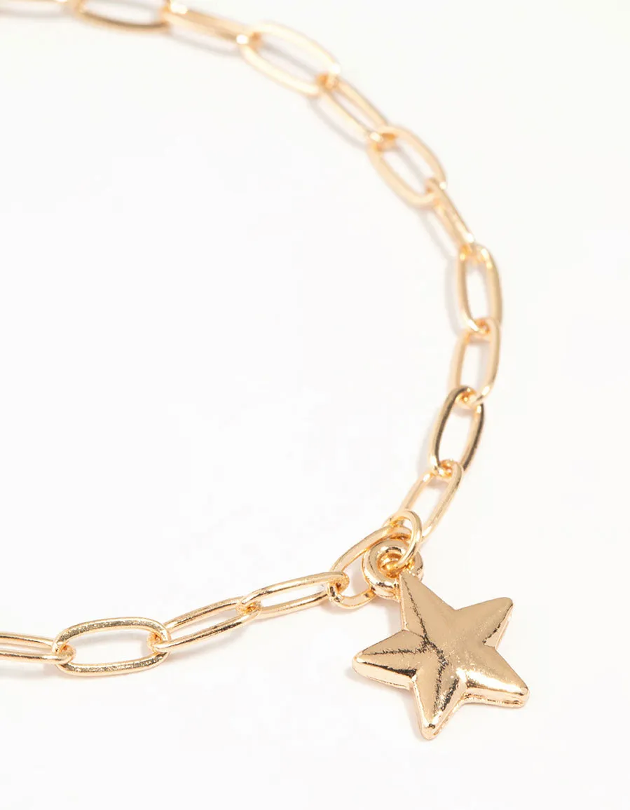 Gold Diamante Star Chain Bracelets 2-Pack sold by lovisa product image thumbnail 3