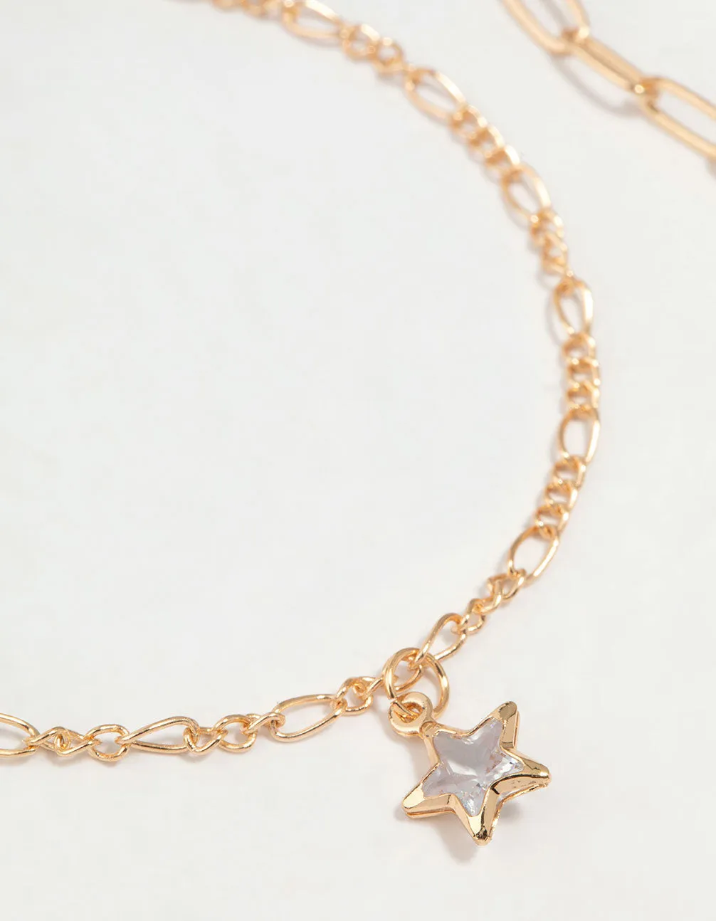 Gold Diamante Star Chain Bracelets 2-Pack sold by lovisa product image thumbnail 2