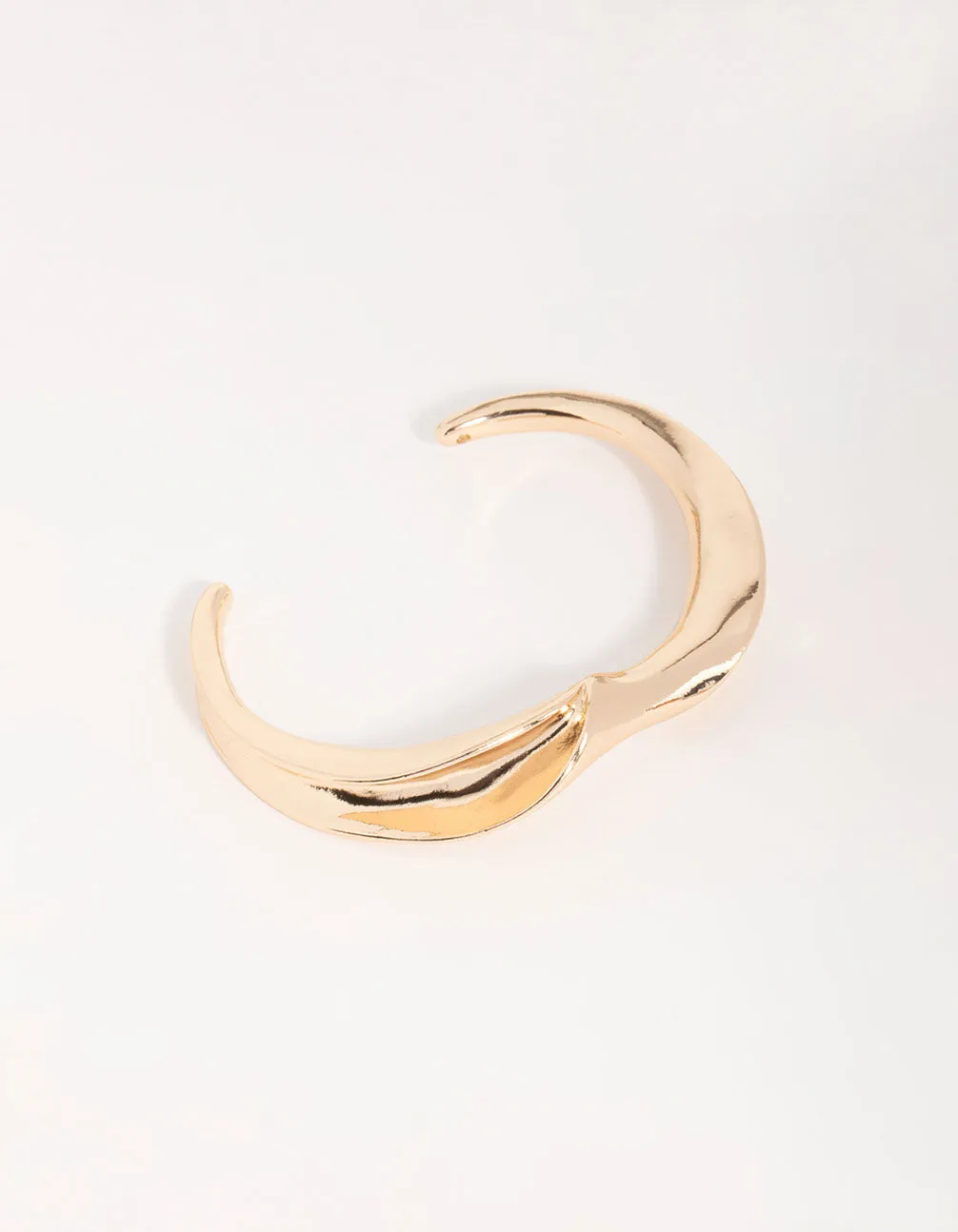 Gold Abstract Smooth Large Wrist Cuff sold by lovisa
