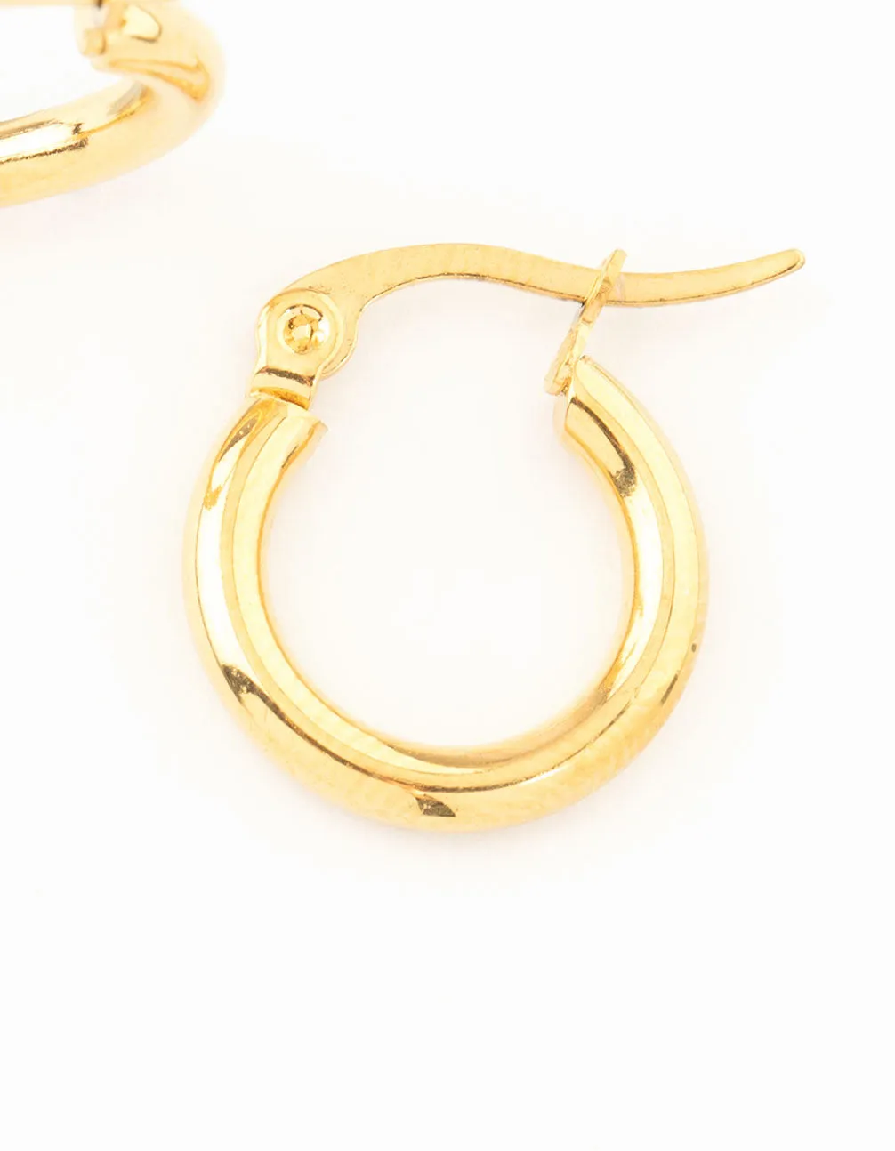 Waterproof Gold Plated Stainless Steel Clean Hinge Hoop Earrings sold by lovisa product image thumbnail 5