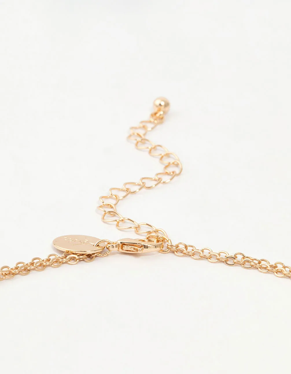 Gold Diamante Pink Heart Layered Necklace sold by lovisa product image thumbnail 3