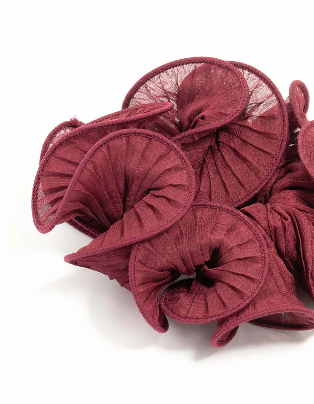 Burgundy Plisse Fabric Crinkle Scrunchie sold by lovisa product image thumbnail 3