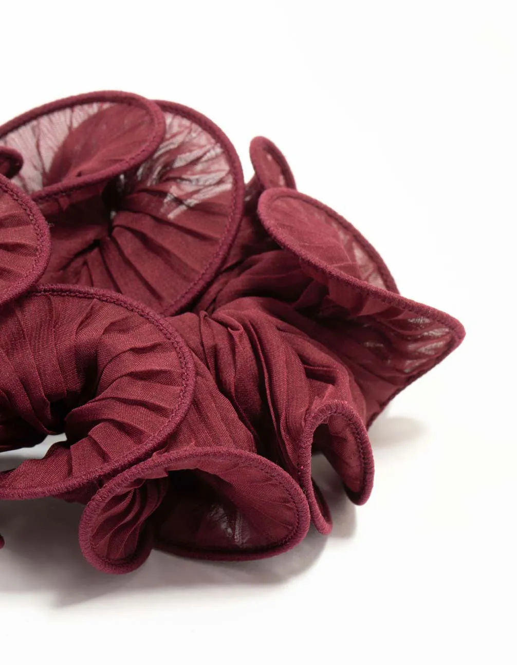 Burgundy Plisse Fabric Crinkle Scrunchie sold by lovisa product image thumbnail 2