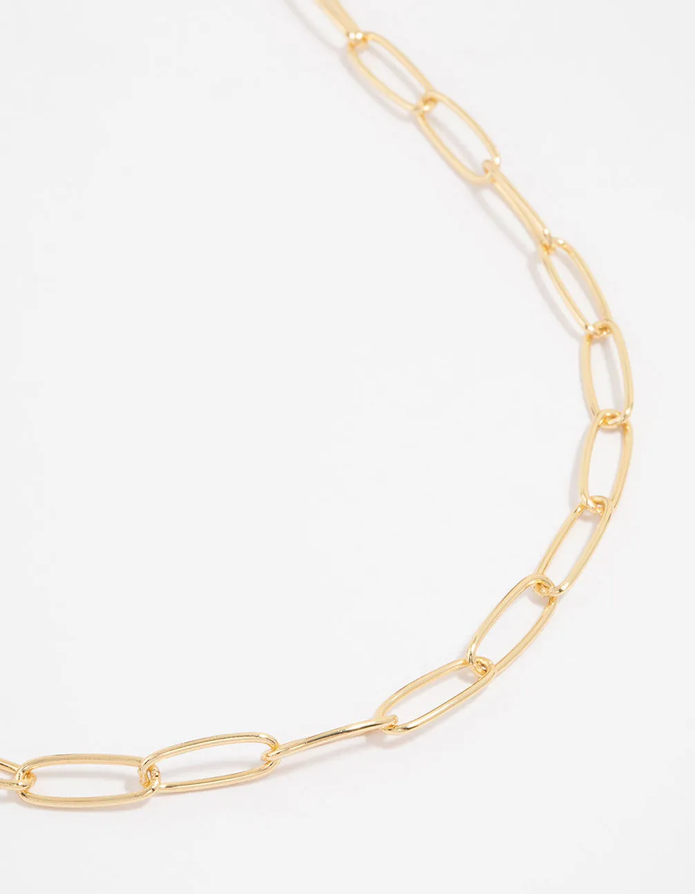 Gold Plated Fine Oval Link Necklace sold by lovisa