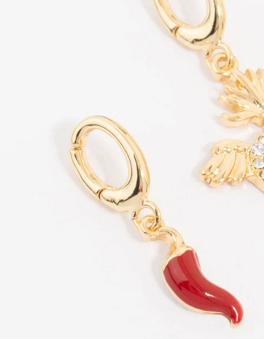 Gold Plated Heart & Chilli Charms 3-Pack sold by lovisa product image thumbnail 2