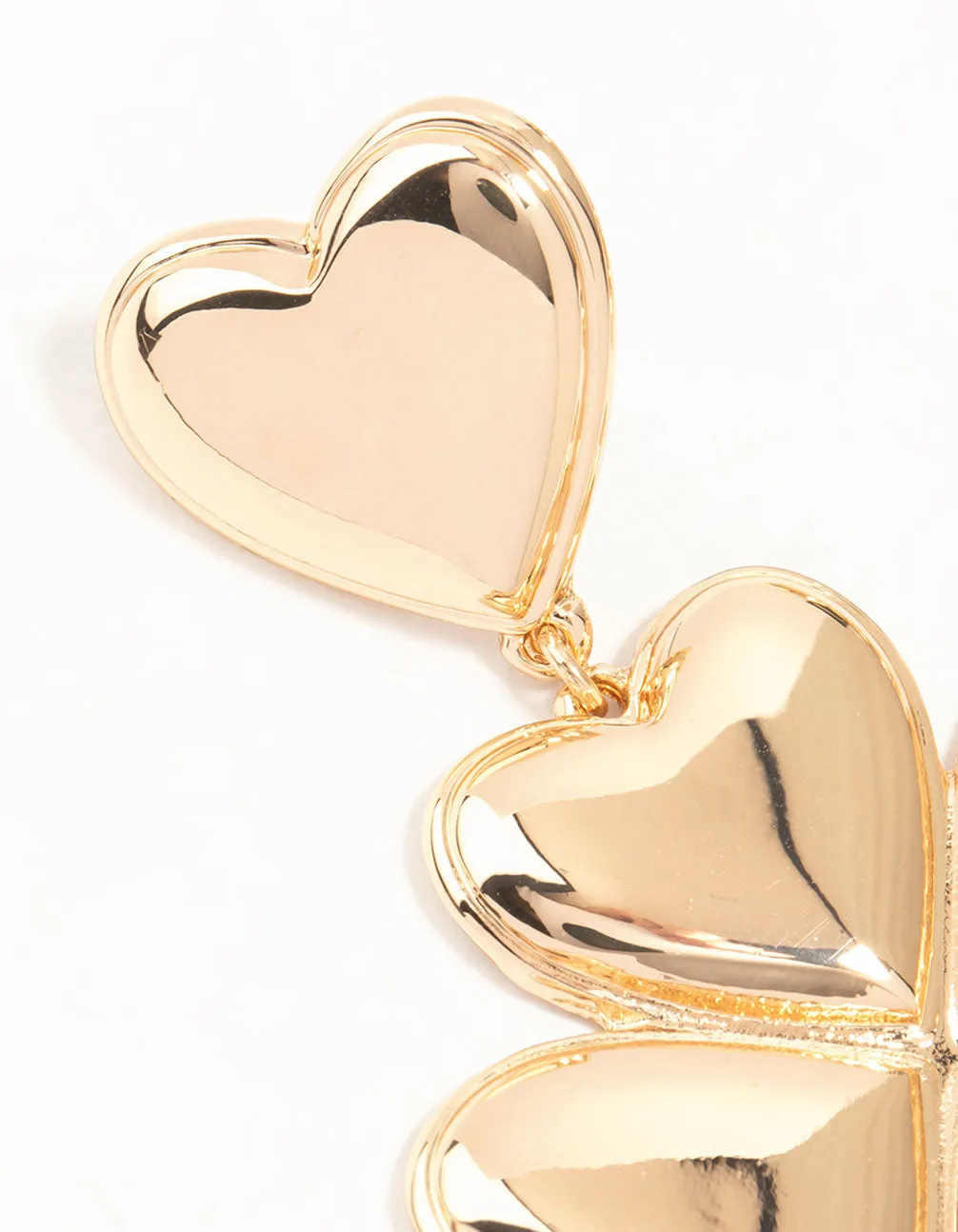 Gold Heart Clover Drop Earrings sold by lovisa product image thumbnail 4