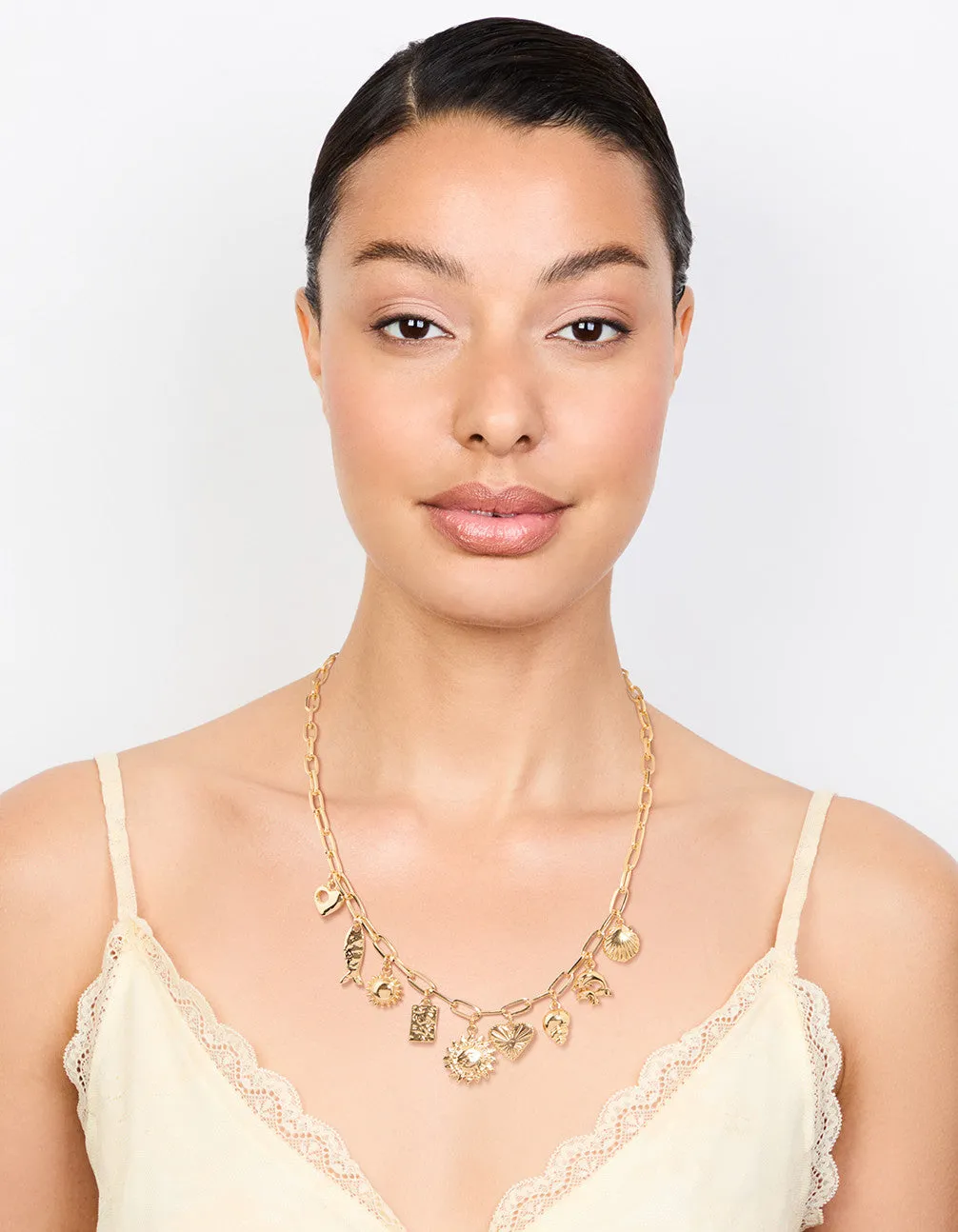 Gold Plated Sun & Shell Charm Necklace sold by lovisa product image thumbnail 3