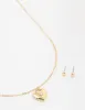 Gold Plated Cubic Zirconia Heart Locket Necklace & Stud Earrings Set sold by lovisa