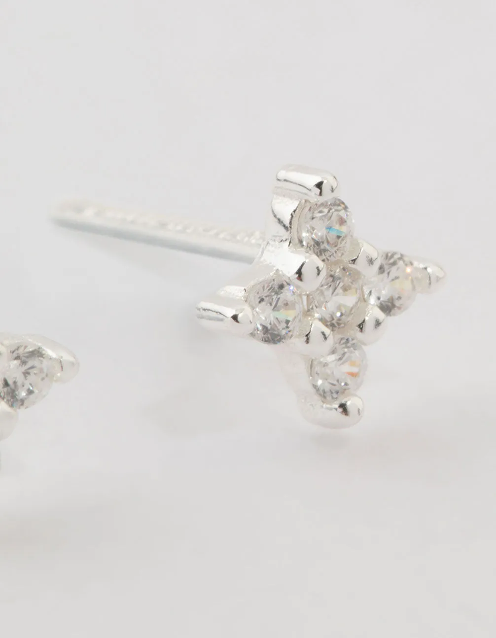 Sterling Silver Cubic Zirconia Micro Flower Stud Earrings sold by lovisa product image thumbnail 5