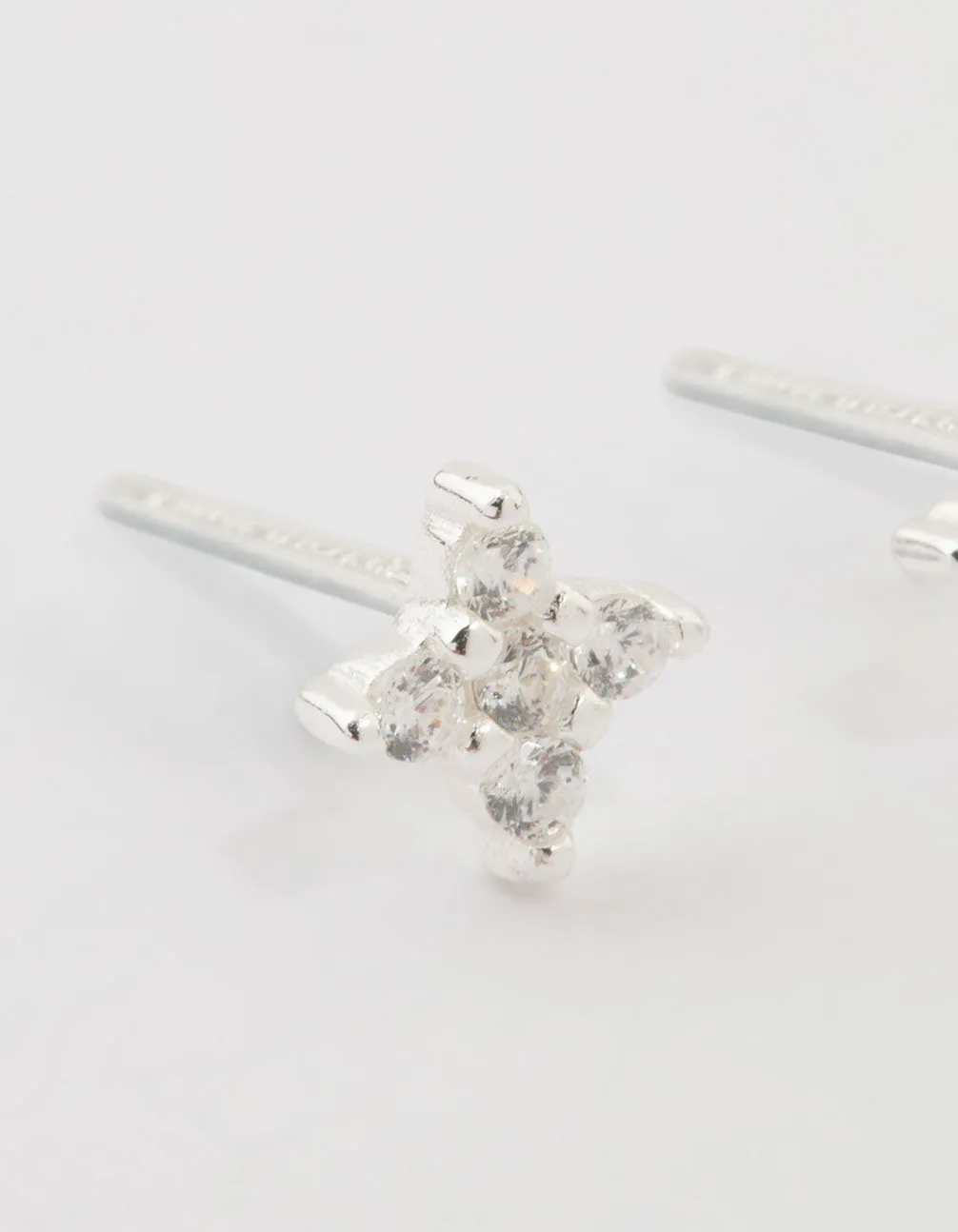 Sterling Silver Cubic Zirconia Micro Flower Stud Earrings sold by lovisa product image thumbnail 4