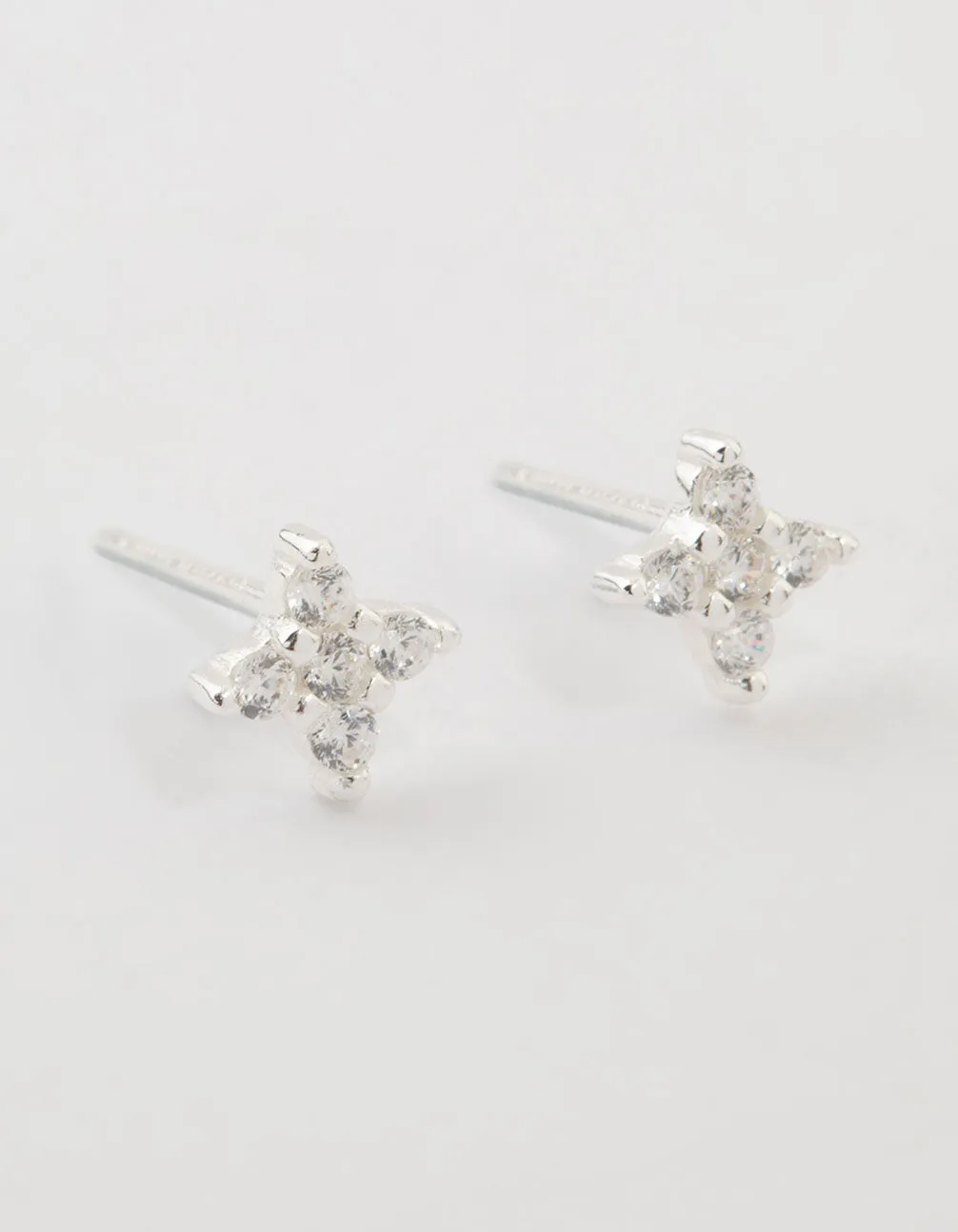 Sterling Silver Cubic Zirconia Micro Flower Stud Earrings sold by lovisa