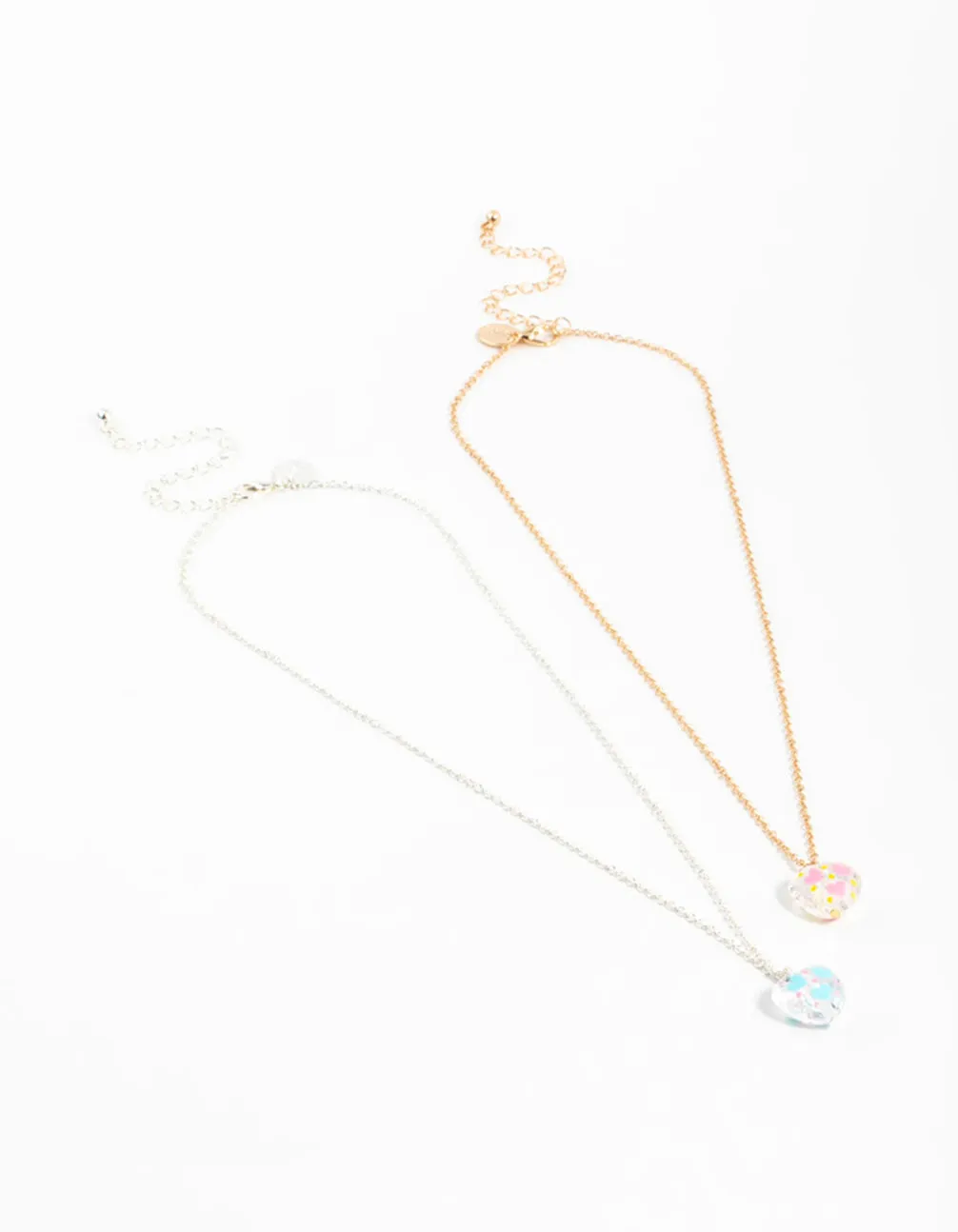 Acrylic Painted Heart Pendant Necklaces 2-Pack sold by lovisa product image thumbnail 3