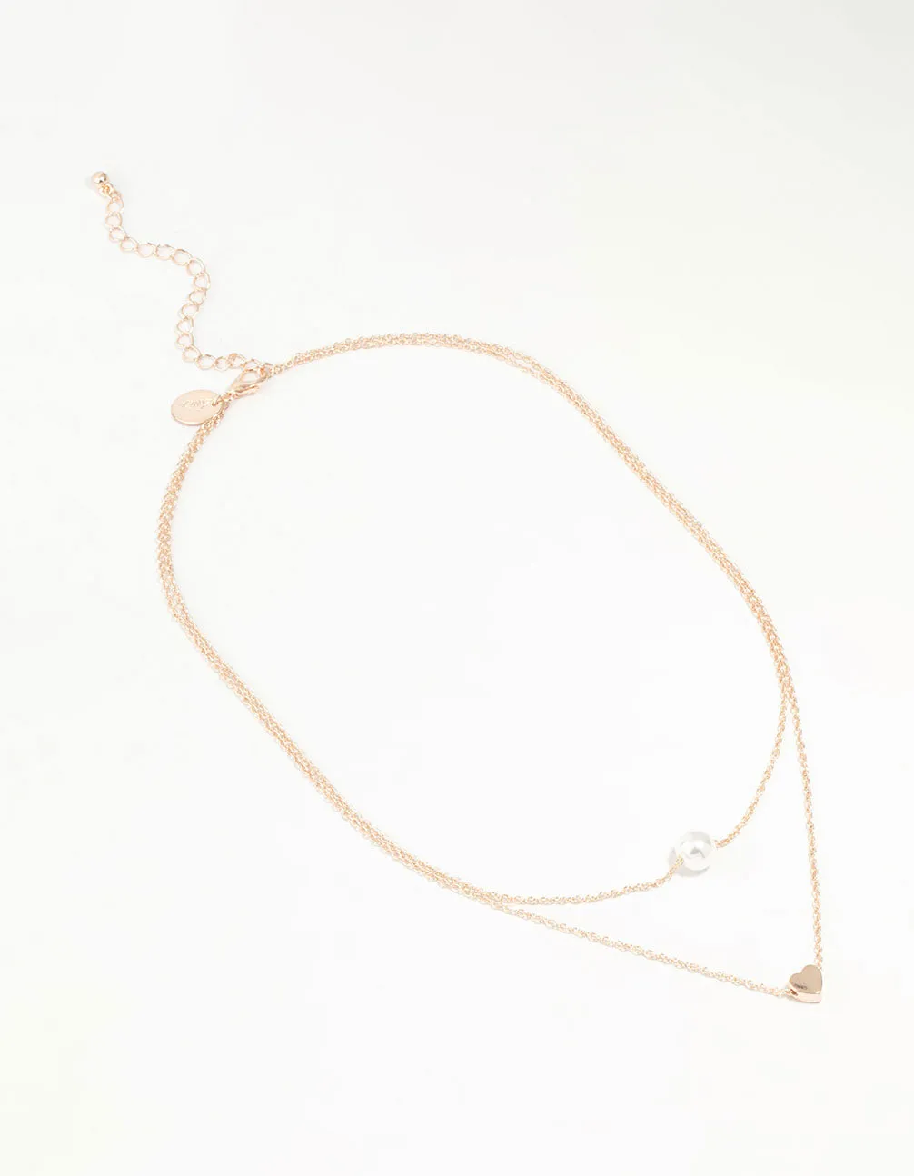 Rose Gold Pearl Heart Layered Necklace sold by lovisa product image thumbnail 2