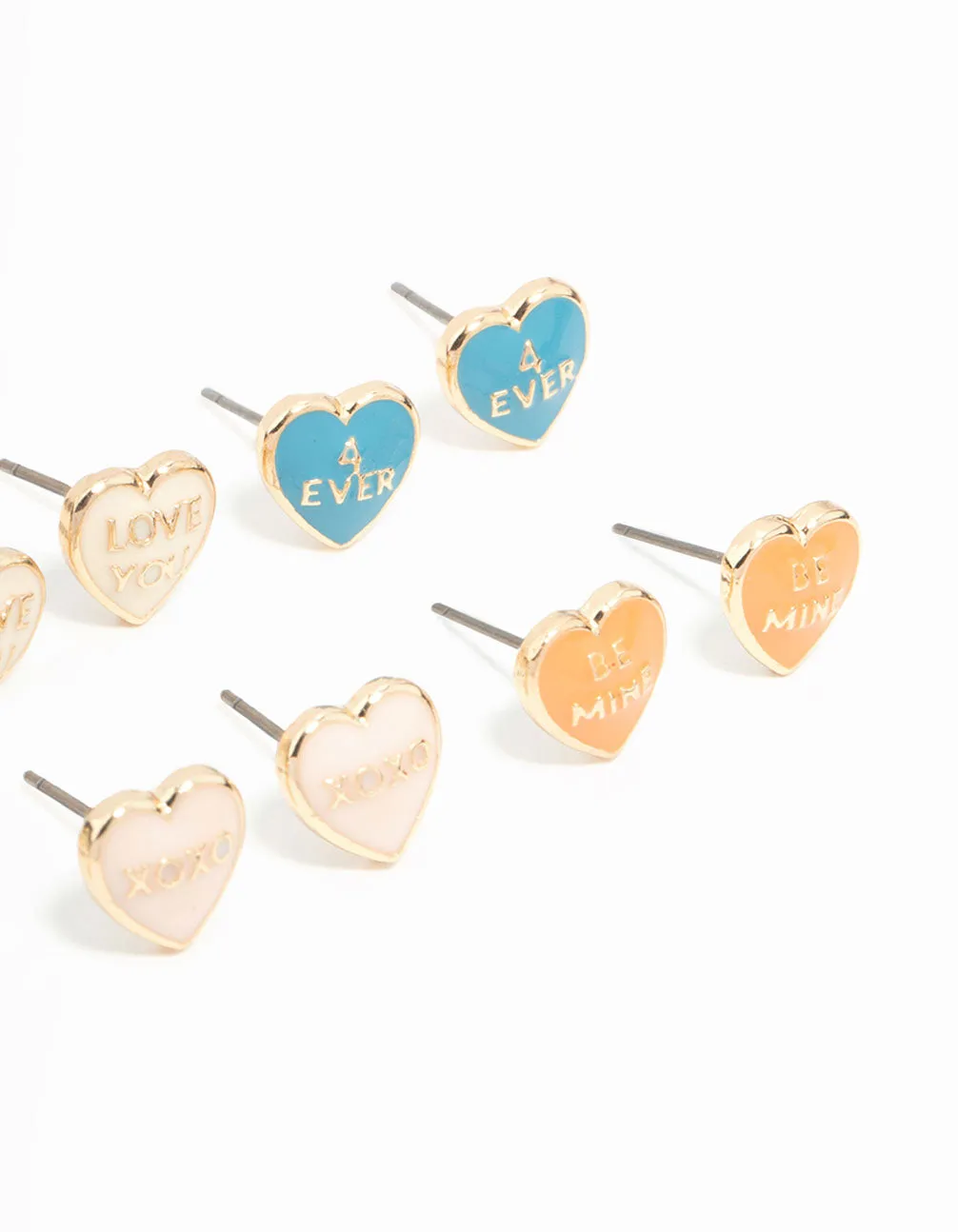 Gold Candy Hearts Stud Earrings 8-Pack sold by lovisa product image thumbnail 3