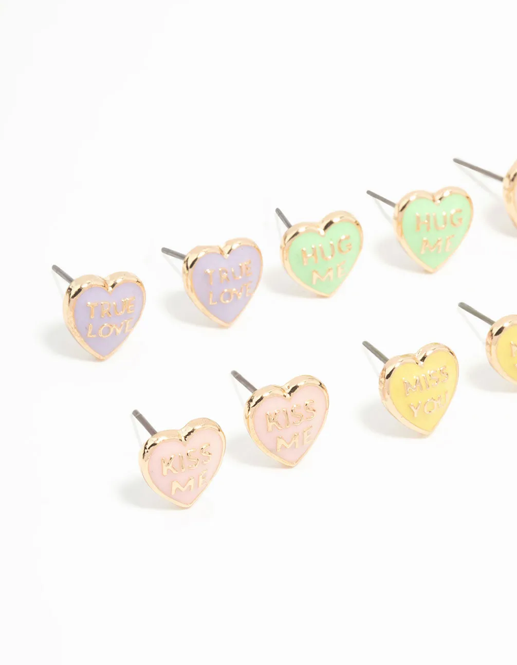 Gold Candy Hearts Stud Earrings 8-Pack sold by lovisa product image thumbnail 2