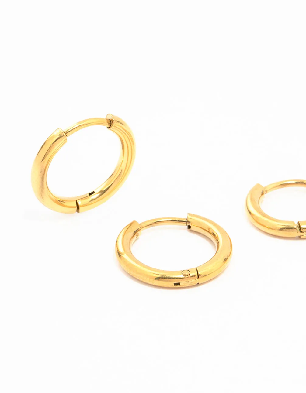 Waterproof Gold Plated Stainless Steel Medium Hoop Earrings 2-Pack sold by lovisa product image thumbnail 2