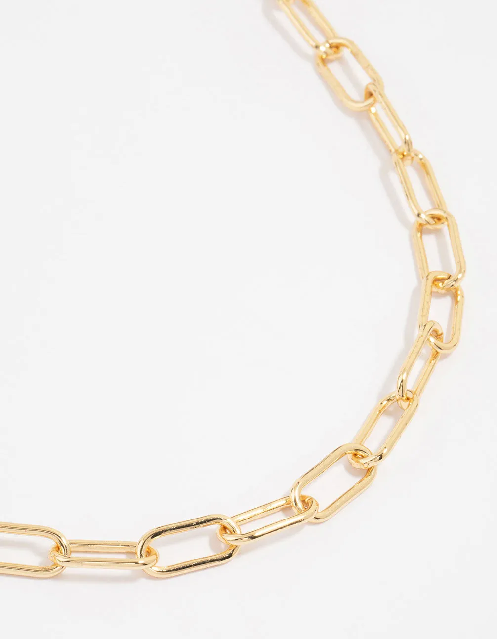 Gold Plated Oval Link Necklace sold by lovisa