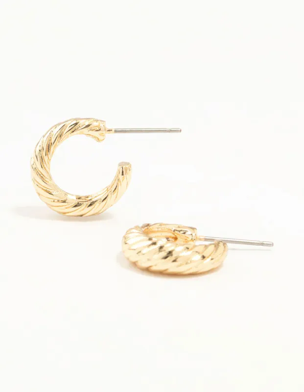 Gold Crescent Hoop Earrings sold by lovisa