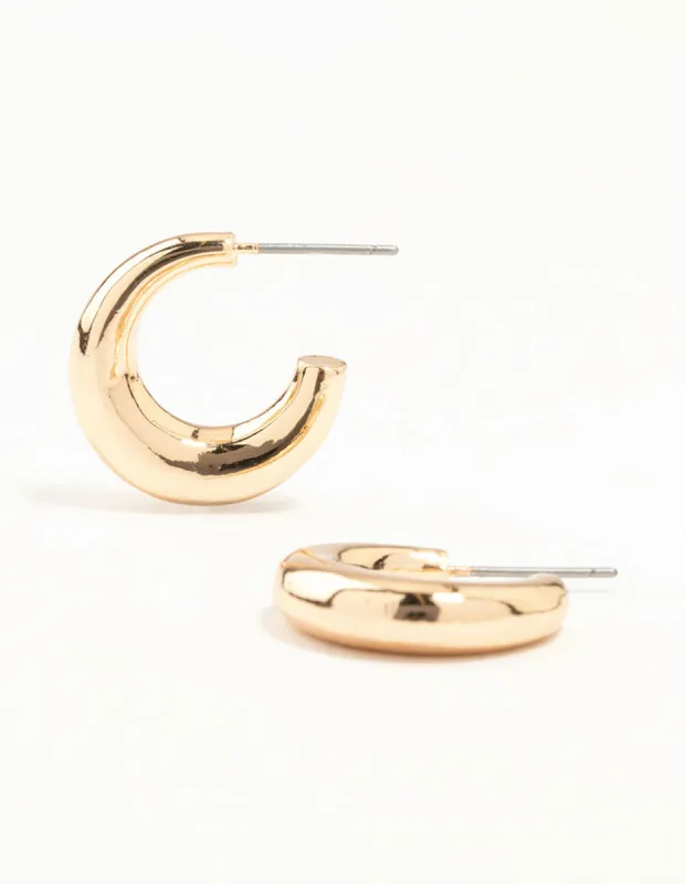 Gold Small Slim Hoop Earrings sold by lovisa