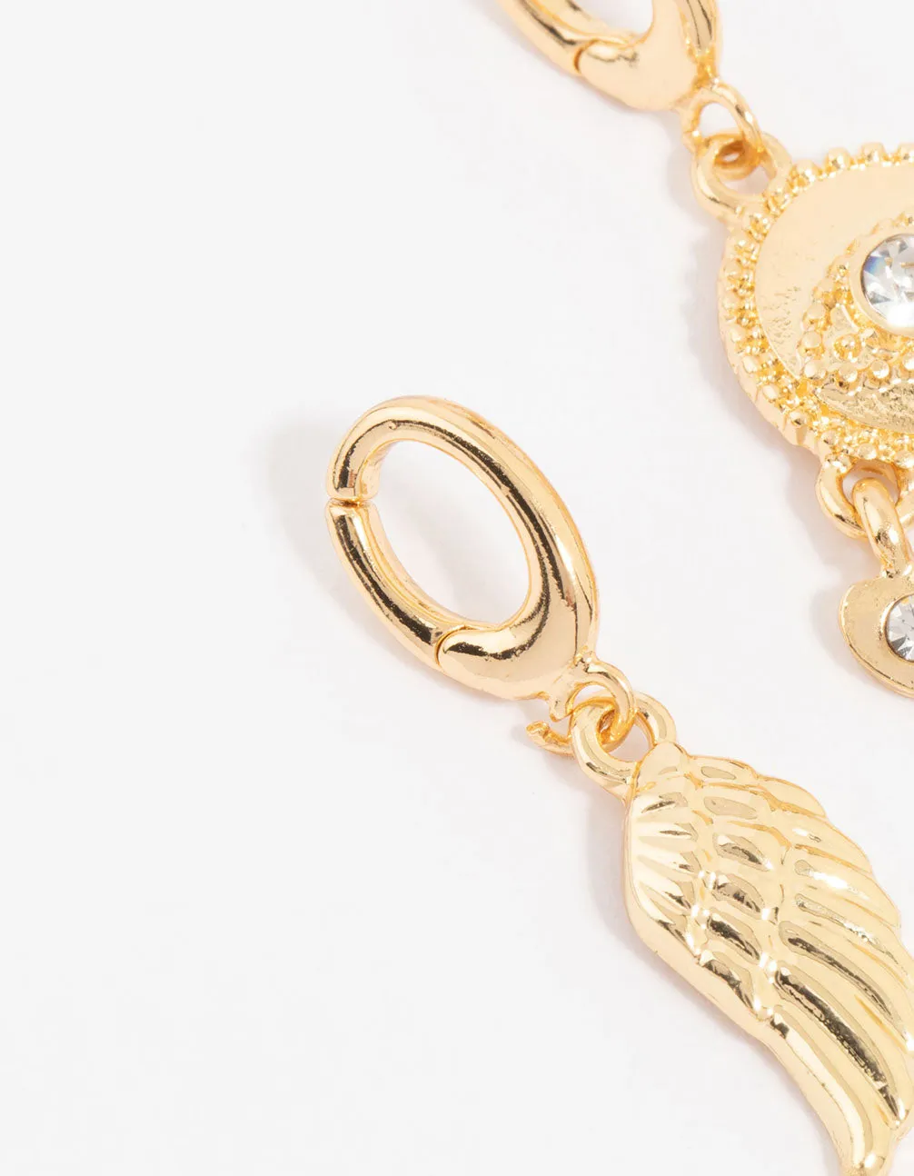 Gold Plated Diamante Eye & Angel Wing Charms 3-Pack sold by lovisa product image thumbnail 2