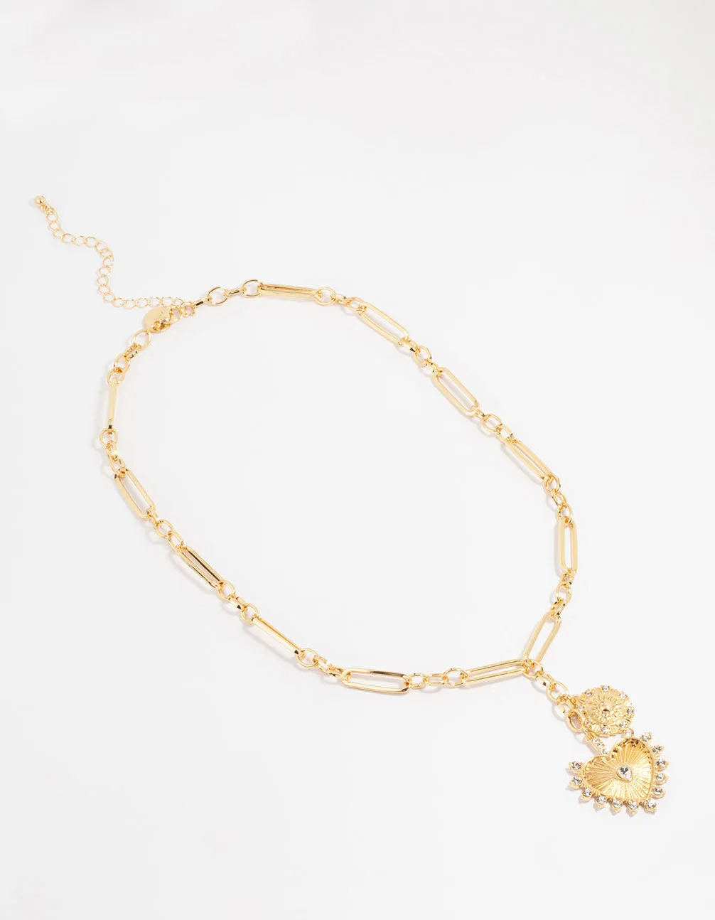 Gold Plated Heart & Sun Charm Necklace sold by lovisa product image thumbnail 4