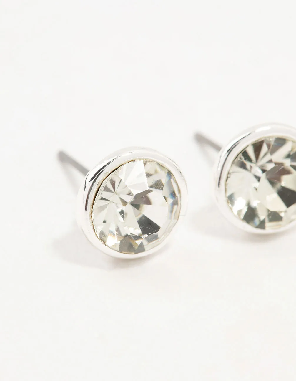 Silver Diamante With Frame Stud Earrings sold by lovisa product image thumbnail 4