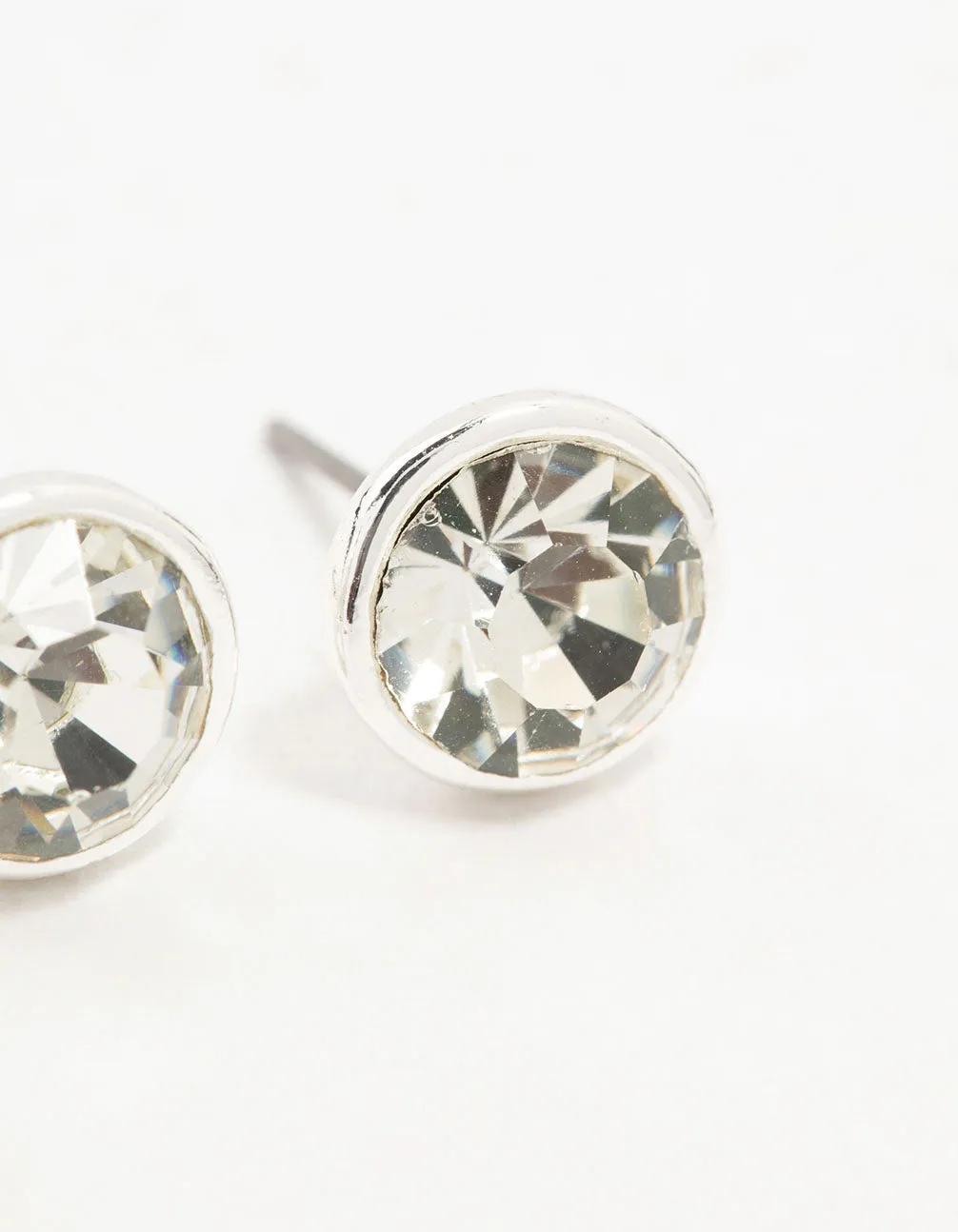 Silver Diamante With Frame Stud Earrings sold by lovisa product image thumbnail 5