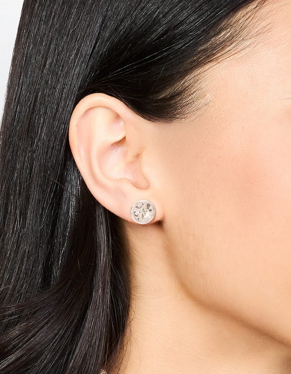 Silver Diamante With Frame Stud Earrings sold by lovisa product image thumbnail 2
