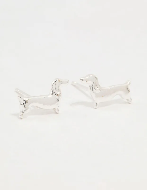 Silver Dachshund Stud Earrings sold by lovisa