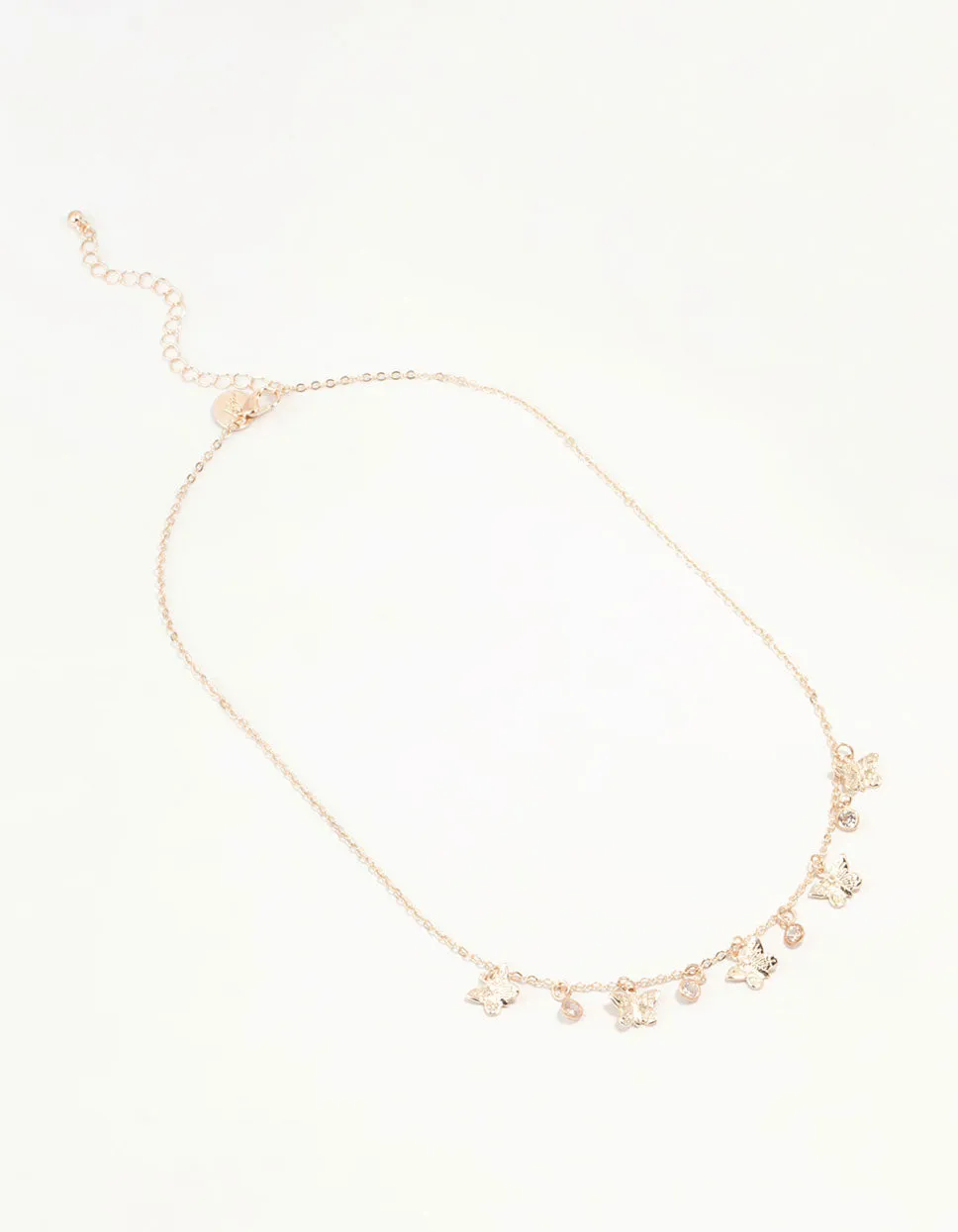 Gold Diamante Butterfly Drop Charm Necklace sold by lovisa product image thumbnail 4