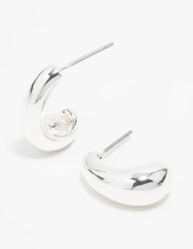 Silver Mini Huggie Hoop Earrings sold by lovisa