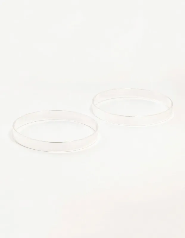 Flat Silver Bangles 2-Pack sold by lovisa