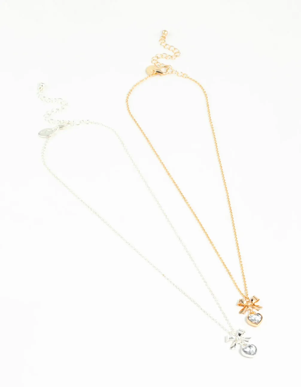 Heart & Bow Pendant Necklaces 2-Pack sold by lovisa product image thumbnail 3