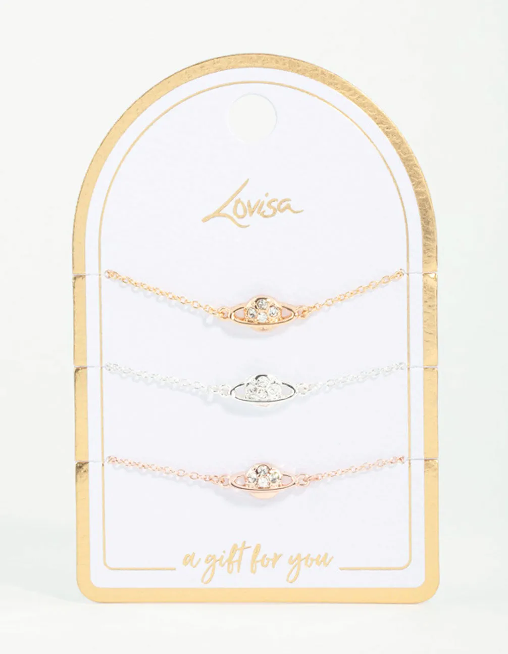 Mixed Metals Diamante Planet Bracelets 3-Pack sold by lovisa product image thumbnail 2