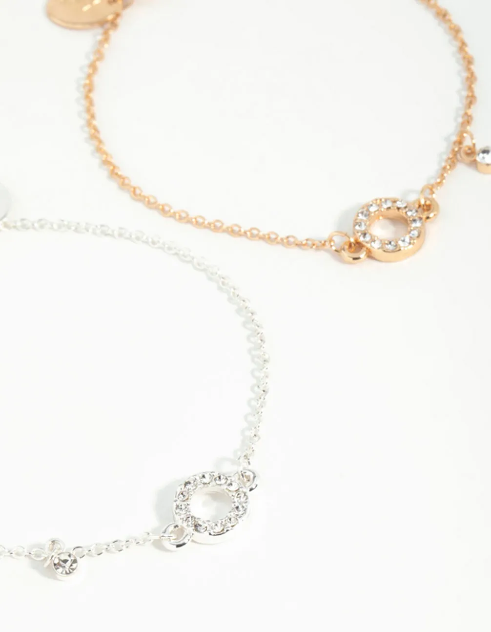 Mixed Metals Open Circle Diamante Bracelets 2-Pack sold by lovisa product image thumbnail 3