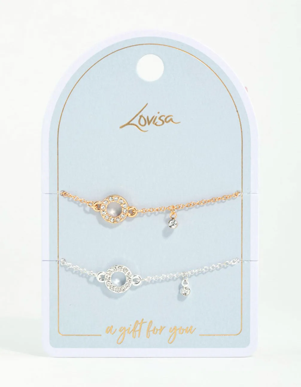 Mixed Metals Open Circle Diamante Bracelets 2-Pack sold by lovisa product image thumbnail 2