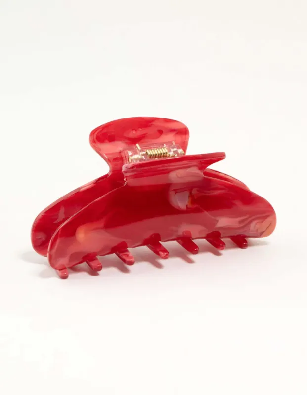 Red Acrylic Curved Basic Claw Clip sold by lovisa