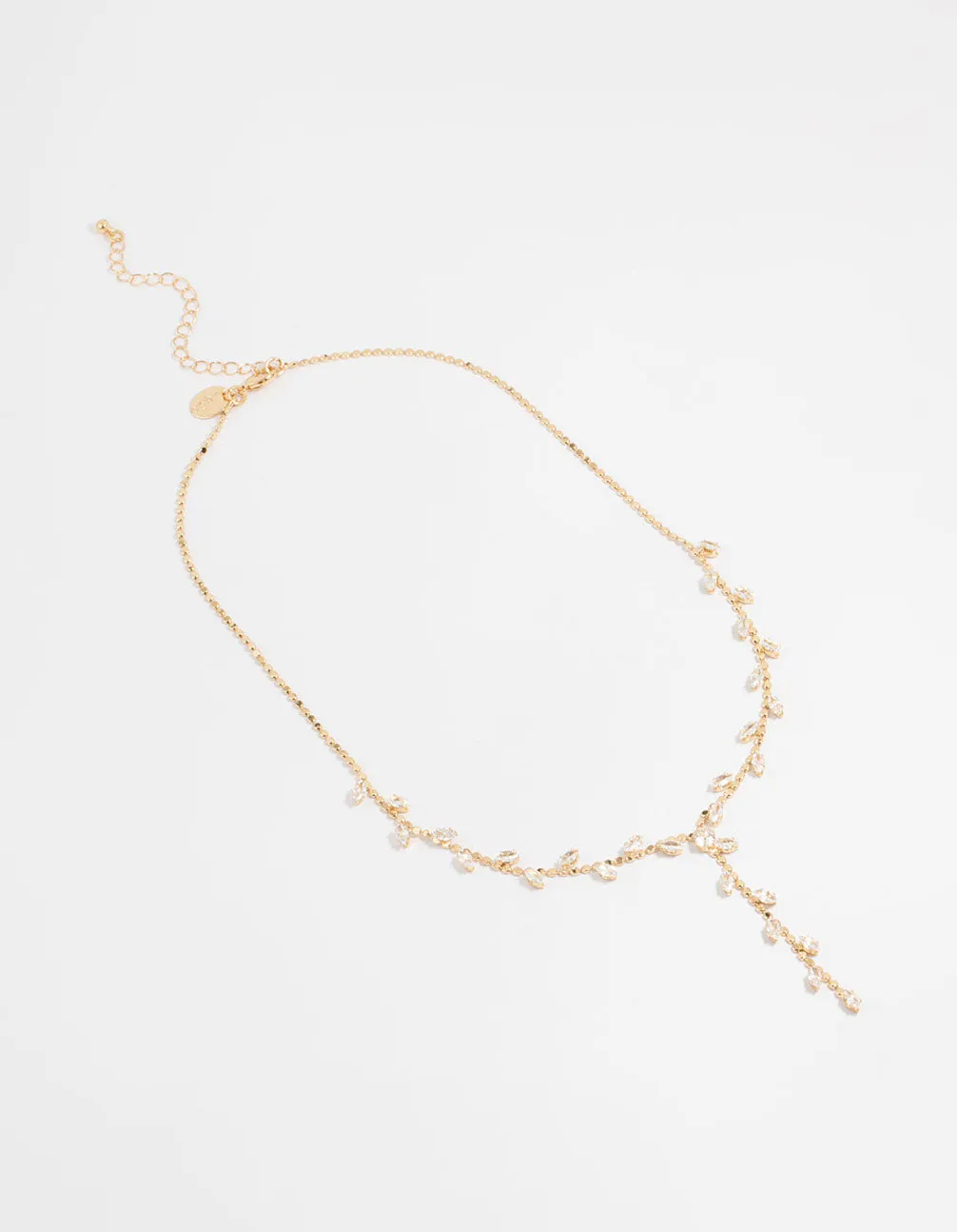 Gold Cubic Zirconia Leaf Y-Necklace sold by lovisa product image thumbnail 4