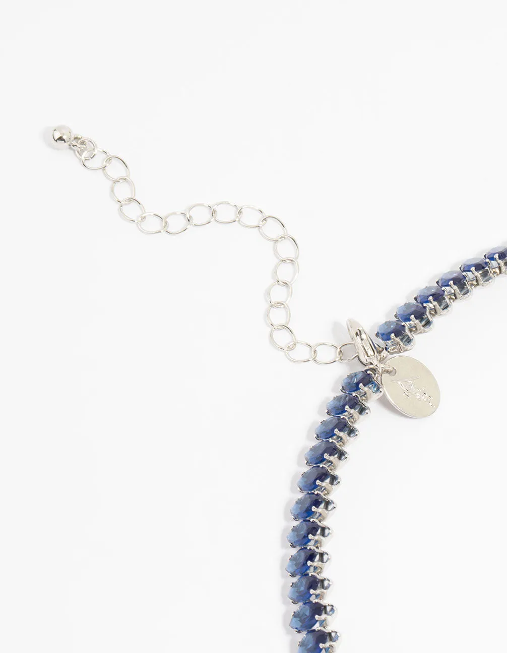 Silver Blue Cubic Zirconia Navette Choker Necklace sold by lovisa product image thumbnail 3