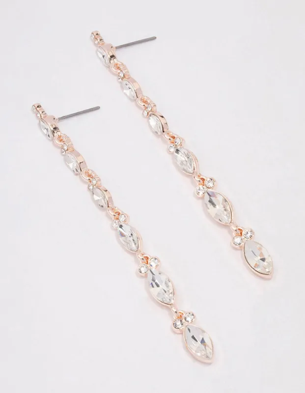 Rose Gold Pear Cup Chain Drop Earrings sold by lovisa