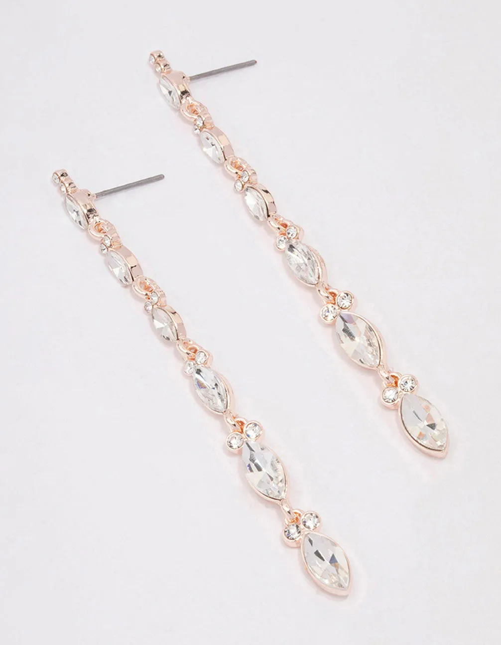 Rose Gold Pear Cup Chain Drop Earrings sold by lovisa