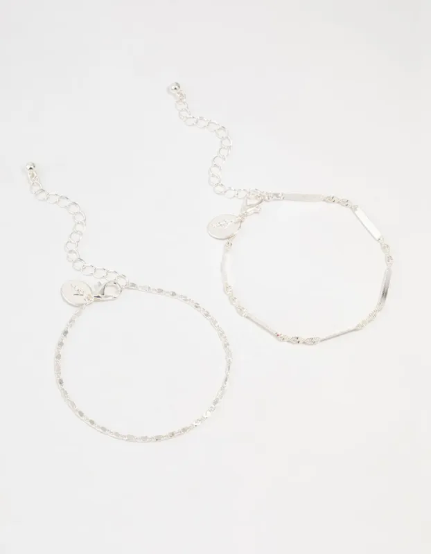 Silver Twist Tab Bracelets 2-Pack sold by lovisa