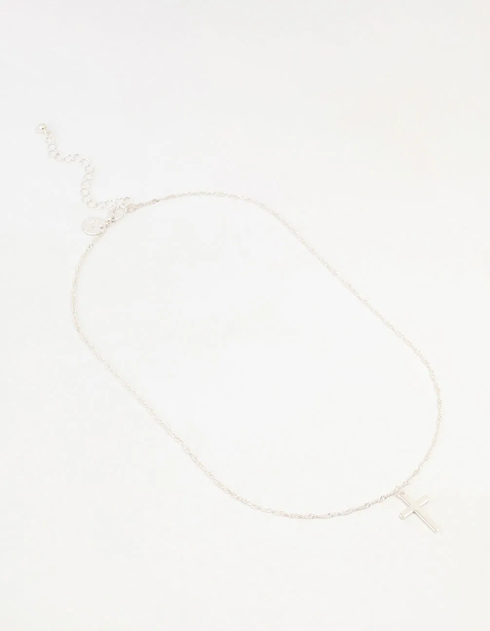 Silver Cross Twisted Chain Pendant Necklace sold by lovisa product image thumbnail 2