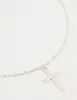 Silver Cross Twisted Chain Pendant Necklace sold by lovisa