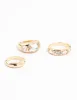 Gold Diamante Dome Stacking Rings 3-Pack sold by lovisa