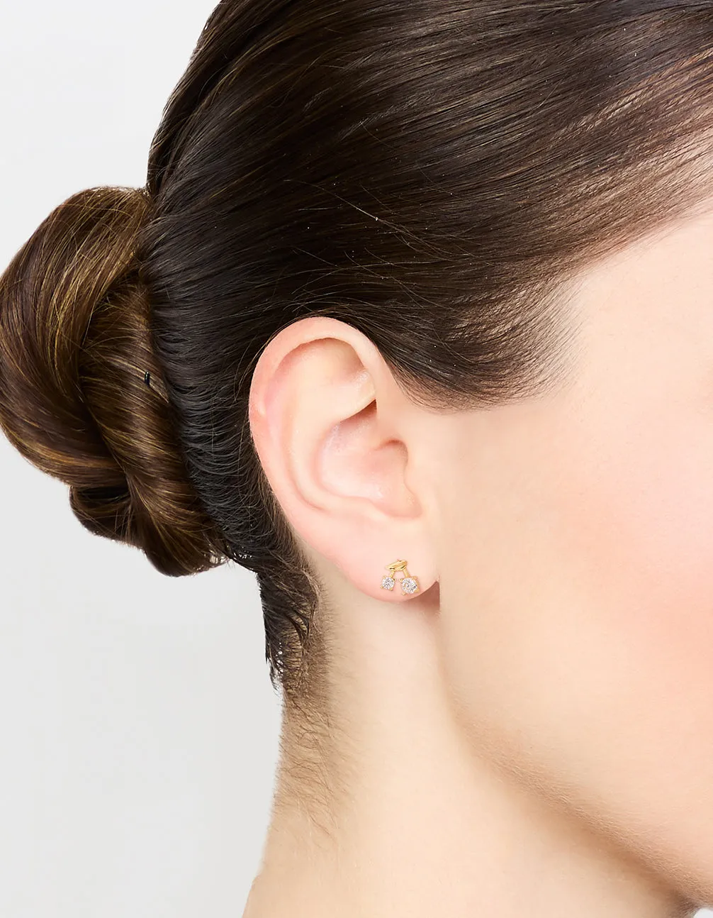 Gold Plated Sterling Silver Cubic Zirconia Cherry Stud Earrings sold by lovisa product image thumbnail 2