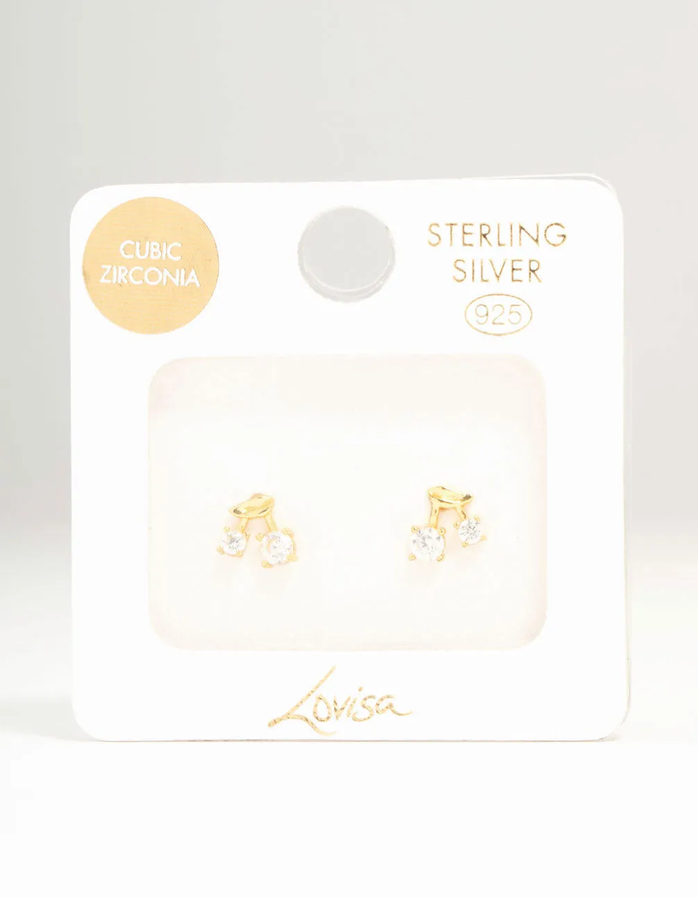 Gold Plated Sterling Silver Cubic Zirconia Cherry Stud Earrings sold by lovisa product image thumbnail 5