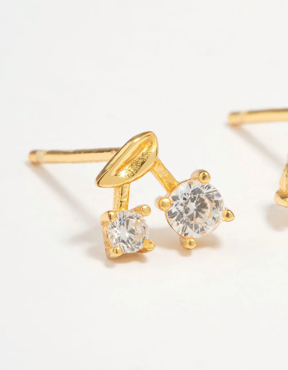 Gold Plated Sterling Silver Cubic Zirconia Cherry Stud Earrings sold by lovisa product image thumbnail 4