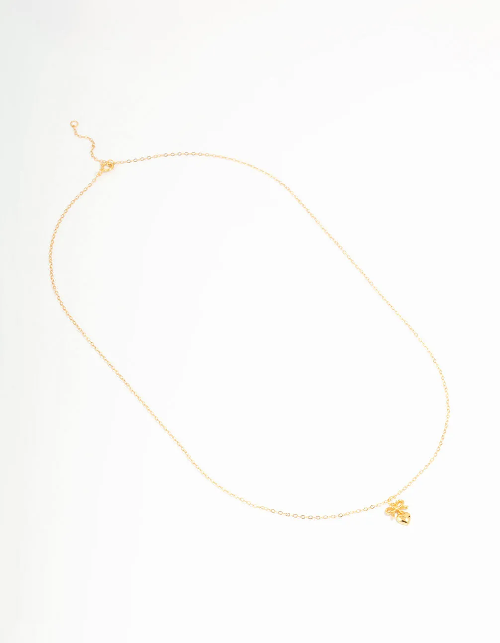 Gold Plated Sterling Silver Bow & Heart Necklace sold by lovisa product image thumbnail 2