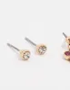 Gold Pink Diamante Clover Stud Earrings 3-Pack sold by lovisa